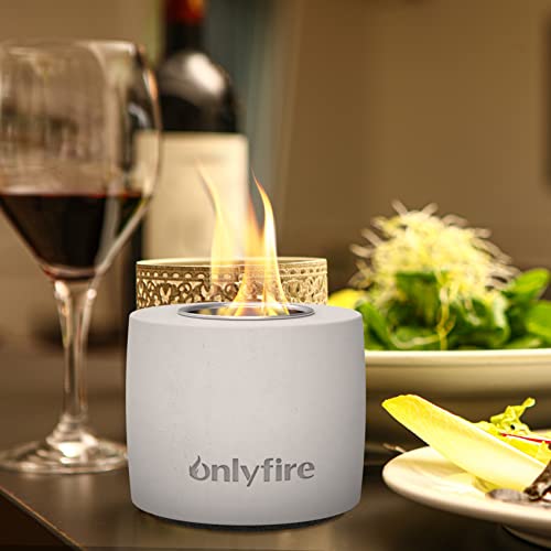 Onlyfire Table Top Fire Pit Round Concrete Bioethanol Fire Bowl Mini