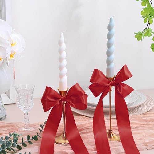 Image of 250 Yards Red Satin Ribbon Polyester Ribbon for Gift Wrapping Very Suitable for Weddings Party Hair Bow Invitation Decorations and More(1-1 /2 inch X 50Yards X 5 Roll)