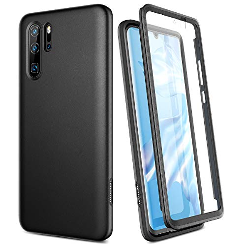 SURITCH Cover HUAWEI P30 Pro Silicone 360 Gradi Antiurto Tpu Ultra Sottile Protezione per Schermo Integrata con Custodia HUAWEI P30 Pro Nero