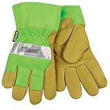 KINCO 1939-XL Men's High Visibility Lined Pigskin Safety Cuff Gloves, Heat Keep Thermal Lining,...