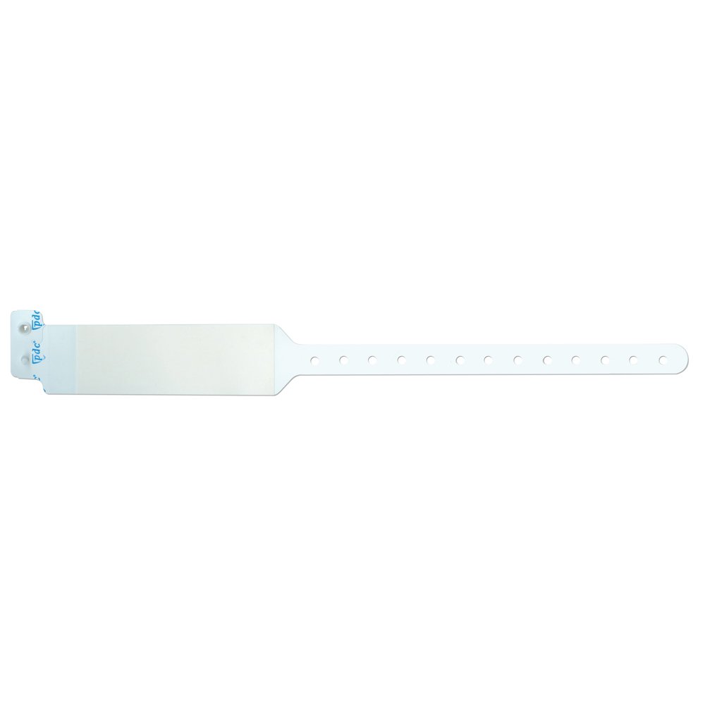 5080-11-PDM Sentry LabelBand Polyester Adult Shield Wristband, Insert Label Style, Permanent Snap Closure, White, Pack of 500