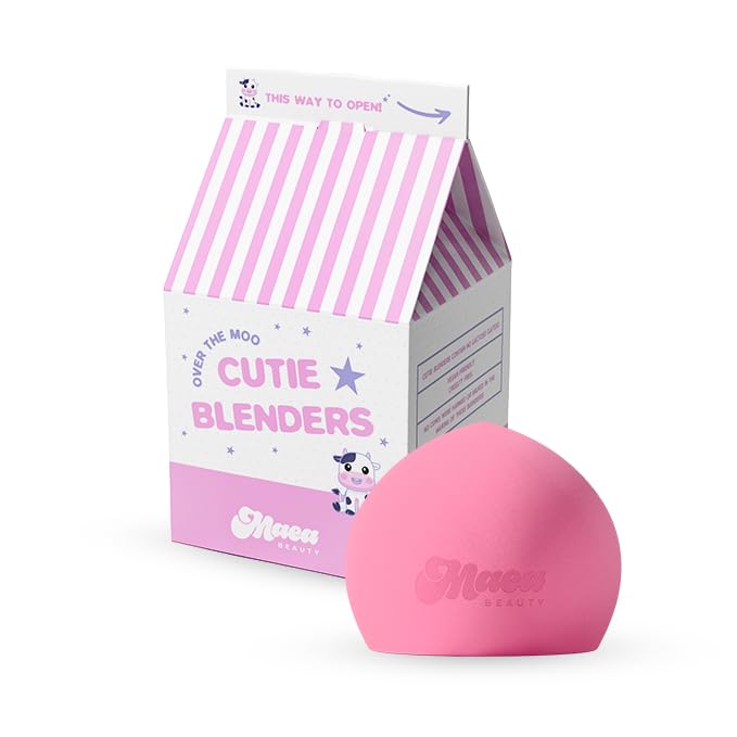Maea Beauty Over The Moo Cutie Blenders | Moo Mallow Cloud Makeup Sponge | Vegan Latex-Free Beauty Blender | Marshmallow-Soft Foundation Blending (Pink)