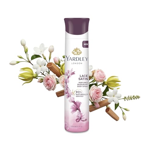 Image of yardley london lace satin body spray 150 ml