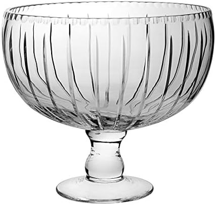 Barski - European Crystal - Handmade - Large Centerpiece Footed Bowl -Punch Bowl - 12" D - (12" Diameter) - 270 oz - 8.5 quarts - Made in Europe
