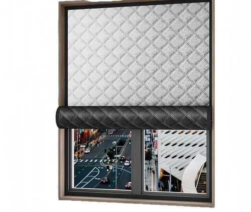 Qztuory 防音 窓 防音 防音シート 窓窓ガラス断熱シート 防音 遮音 遮熱効果 完全遮光生地 窓断熱フィルム 防音シート 目隠しフィルム エアコン効果UP 冷気遮断 節電対策 UVカット DIY 取り付け簡単 夏冬兼用 (150*150cm)