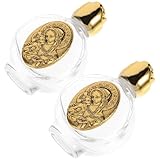 Alipis 2stücke Weihwasserfläschchen Aus Glas Tragbar Wiederbefüllbar Wasserbehälter Decorative Flaschen Für Ätherische Öle Mit Prägemuster Für Reisen