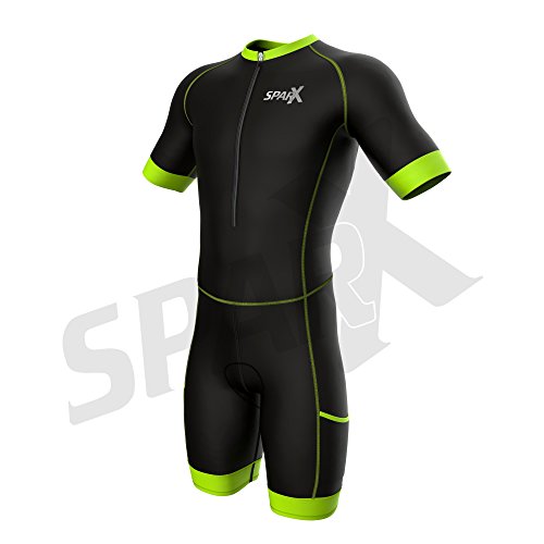 Image of Sparx Men Trisuit Competitor Triathlon Short Sleeve Aero Tri Suit Triathlon Suit