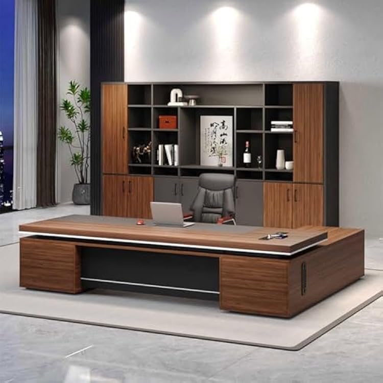 Rustic L Shaped Computer Desk with Lateral Cabinet, Kosovo | Ubuy