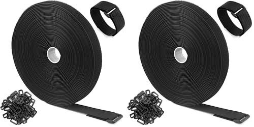 Management de cables con bridas negras de 10m y juego de 50 hebillas sueltas