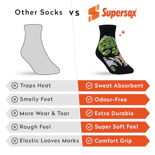 Image of Supersox Regular School Uniform Socks for Kids, Made with Breathable, Anti Odour & Moisture Absorbent Combed Cotton with a Extra Durable Welt, Ideal For All Day Wear (Pack Of 5)