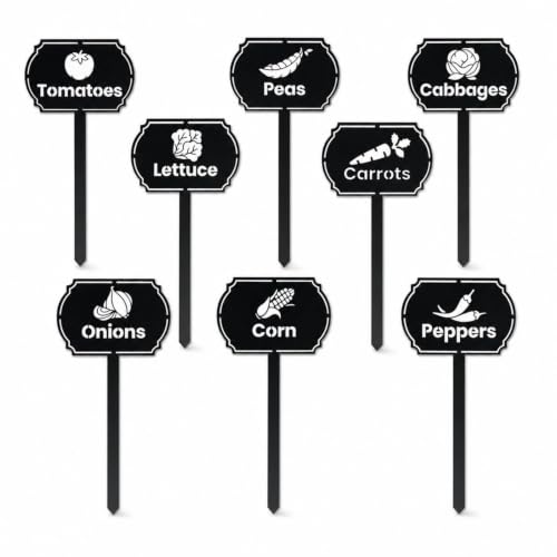 8Pcs Vegetable Plant Labels Garden Plant Markers Acrylic Waterproof Stakes by QQQDADA - Used condition - US$13.77