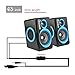 RECCAZR SP2040 Surround Computer Speakers with Deep Bass USB Wired Powered Multimedia Speaker for PC/Laptops/Smart Phone Built-in 4 Loudspeaker Diaphragm(Blue)