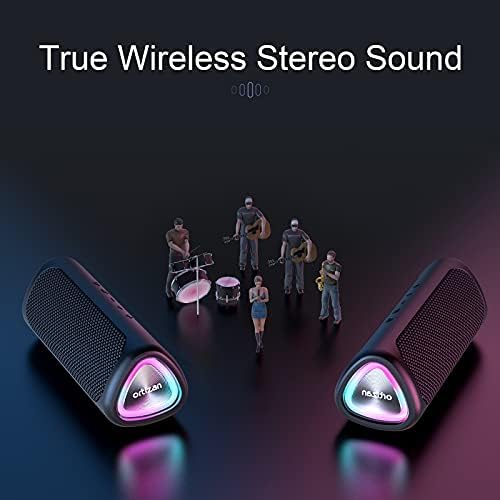 Ortizan Bluetooth Speaker, IPX7 Waterproof Portable Bluetooth Speaker with LED Lights, Outdoor Wireless Speaker 24W Loud Stereo Sound, Hi-Fi Sound & Extra Bass, 30H Playtime, Dual Pairing for Party