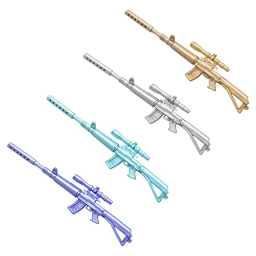 Bille en Forme de Pistolet, 4 pièces, Stylo Roller Rechargeable, Stylo Gel Multifonction Forme Pistolet pour Étudiants Usage Quotidien Écriture Fluide...