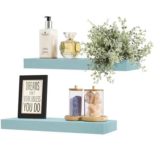 Sorbus 16 Inch Floating Shelves for Wall (2 Pack, Breezy Blue) - image 7