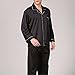 Men's Satin Pajama Set 2 Piece Long Sleeve Classic Sleepwear Button Down Homewear Loungewear with Long Pants(Black,M)