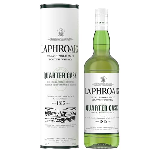 Laphroaig Quarter Cask | Scotch | Islay | Single Malt Peated Whisky | Complex, Smoky and Sweet | Double Maturation in Quarter Casks | 48% ABV | 70cl