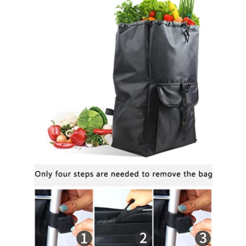 WLKINF Einkaufstrolley, faltbar, tragbar, Einkaufstrolley, mit gepolstertem Griff, herausnehmbare Leinentasche… – Bild 7