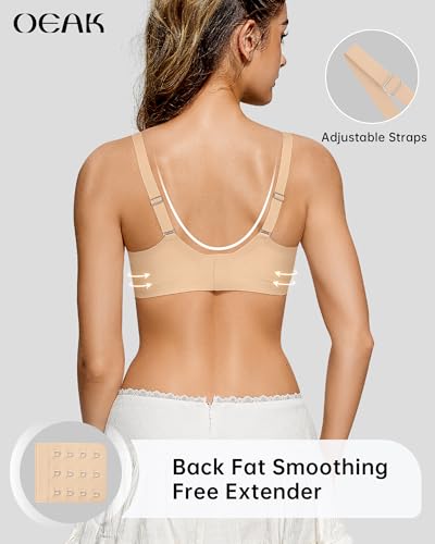 Image of OEAK Womens Wireless Jelly Bras Scalloped Push Up No Underwire Bralette Supportive Tshirt Bra Seamless Comfortable Bras