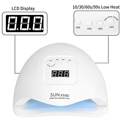 MAYCREATE ® LED UV Nail Lamp Gel Polish Curing 150W Professional Polish Manicure Pedicure Nail Dryer Light with 5 Timer Setting, Auto-Sensor for Manicure/Pedicure, Home and... - Image 3