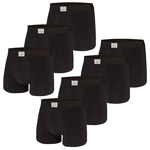 Luca David, Herren Boxershorts, Jersey Trunks, 7er Pack (XL / 7, schwarz)