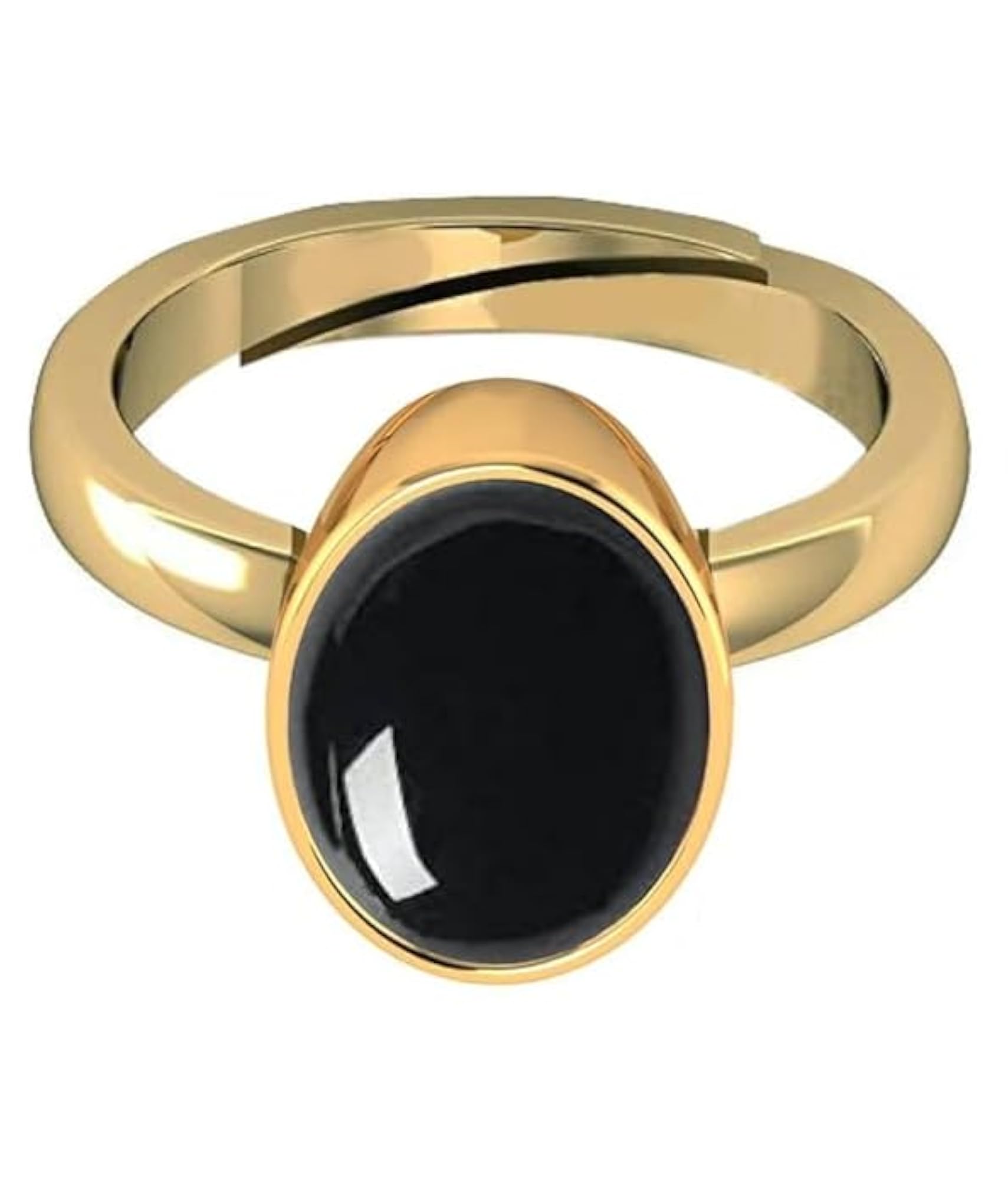 Black Sulemani Hakik Gold Coated Adjustable Ring