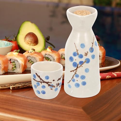 Juego de tazas de sake japonés de diseño único y cerámica resistente MAGICLULU 5