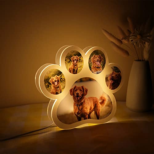 CHANGYUE Hondenlamp – Gebrandschilderd Glas, LED Nachtlampje, Leuk Cadeau Voor Hondenliefhebbers