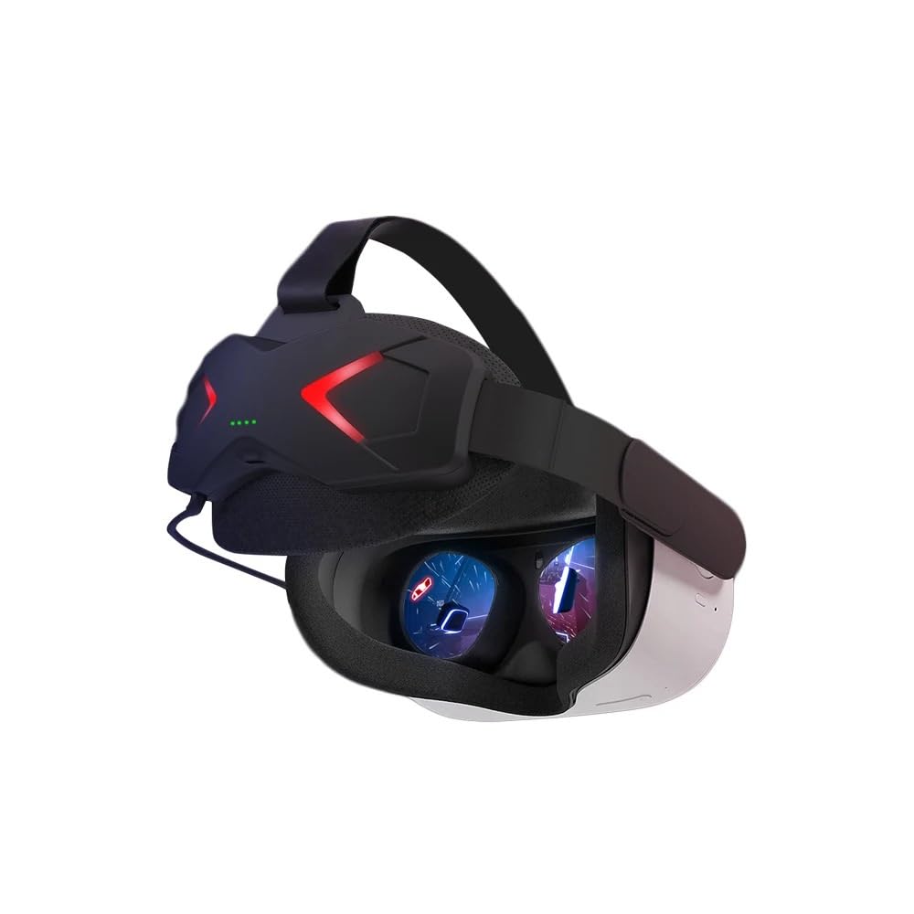 Correa ajustable para la cabeza Quest 2, soporte mejorado, cómodo, táctil, batería integrada para accesorios Quest 2 VR