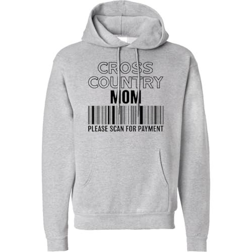 inktastic Cross Country Mom- Please Scan Barcode- Funny Adult Hoodie Sweatshirt X-Large Athletic Heather 4615b