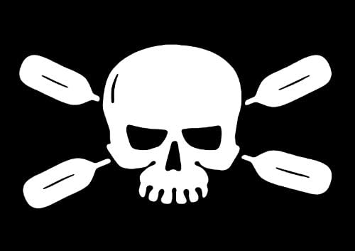 Skull and Paddles Sticker (kayak row oar kayaking kayaker love)
