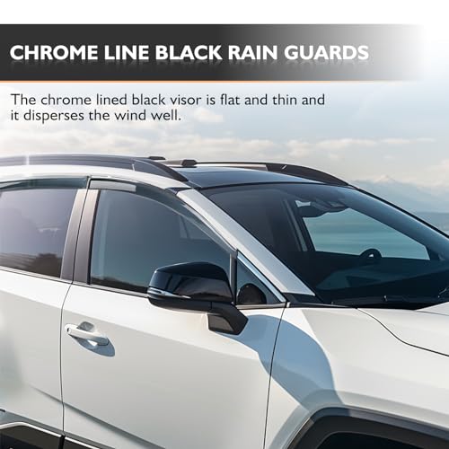 MNGYNUKA Side Window Visor 4 Piece Set for Toyota RAV4 2019 2020 2021 2022 2023 2024 Safe RAIN Out-Channel Guard Deflector Window Deflectors Vent Deflectors (for RAV4 19-24 4-Piece Set Chrome) by MNGYNUKA - Image 3