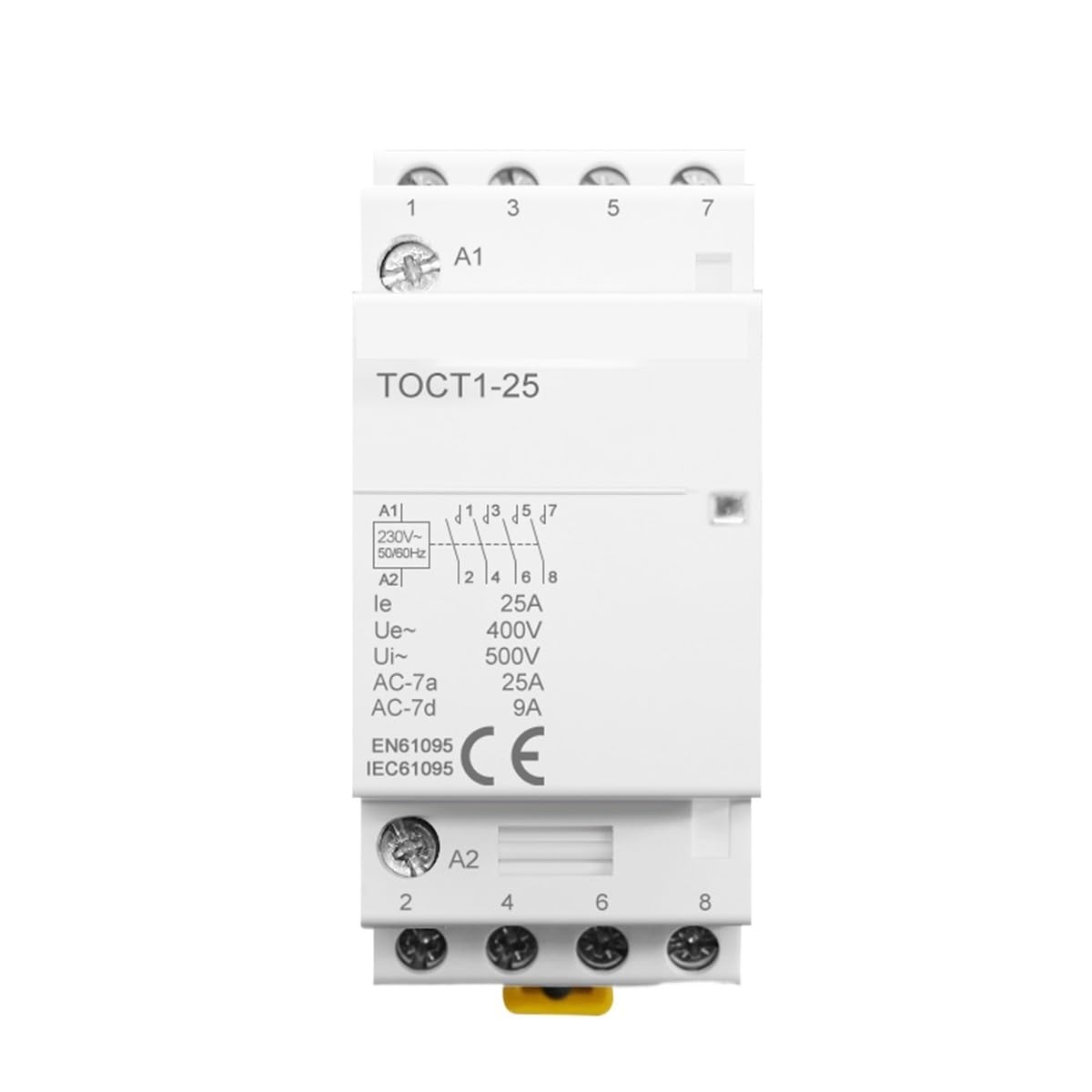 Stycznik modułowy domowy TOCT1 4P 25A 2NC 2NO 220V/230V 50/60HZ szyna DIN (110V, 2NO2NC)