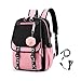 Produktbild KEBEIXUAN Mädchen Rucksack hat USB- und Audio-Kabel-Schnittstelle Geeignet als Schüler Schultasche Laptop Rucksack Freizeit Rucksack (Rosa)
