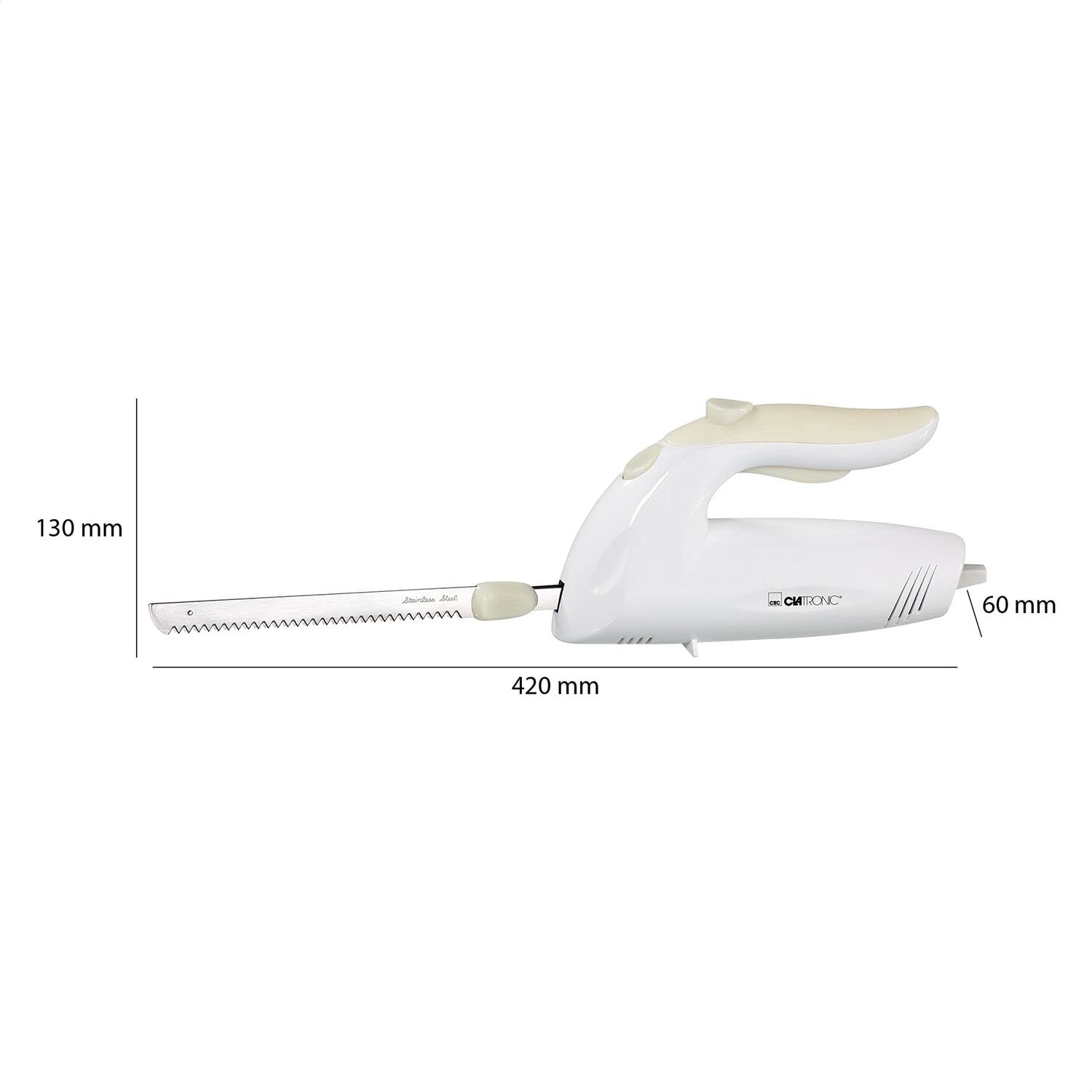 Elektrisches Messer 150 Watt - elektrisches Messer für Fleisch spülmaschinenfest - Doppelklingen Messer elektrisch - elektronisches Messer Profi mit Pflegetuch - Edelstahl Elektromesser