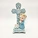 PFP Baptism Christening First Communion Praying Angel Boy Next to a Cross with a Scroll Caketop