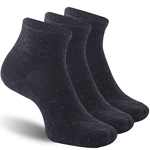 Image of 3 Pairs 90% Merino Wool Ankle Socks, Thin All-Season Casual Soft Breathable for Men Women