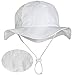 Eyelet Toddler Sun Hat 50+ UPF Cotton Size Adjustable + Chinstrap(M: 9m - 3Y, White eyelet)