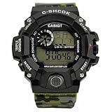 Men’s Rugged Digital Sports Watch with Camouflage Strap, Multi-Function LCD Display, Alarm, Stopwatch, Backlight, Shockproof Outdoor Wristwatch