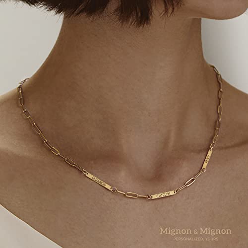 Custom Paper Clip Chain Name Necklace Summer Jewelry For Women Multiple Engraved Necklace Best Friend Birthday Gift For Her Friendship Necklace Personalized Necklace For Girls -P-1N #TOP5