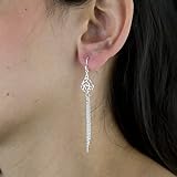 Tuscany Silver Sterling Silver Patterned Tassel Drop Earrings