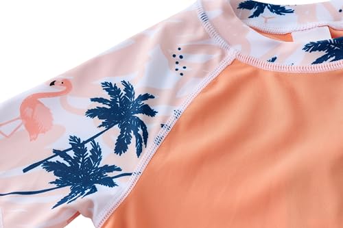 Image of UMELOK Girls Rash Guard Swimsuit Short Sleeve Bathing Suit Rashguard Sets