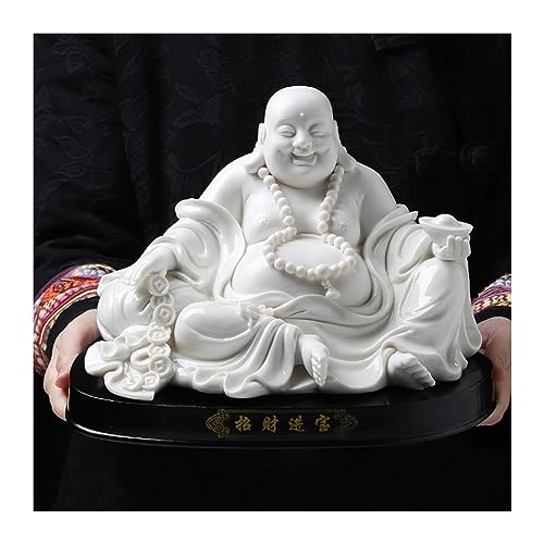 Statue Bouddha riant ZXQUEGF : le cadeau idéal en porcelaine blanche pour la maison