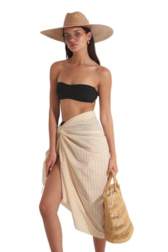 Gottex Beach Life 100% Cotton Sarong Wrap Swimsuit Coverup for Women, One Size Pareo Fits Most Versatile Beachwear