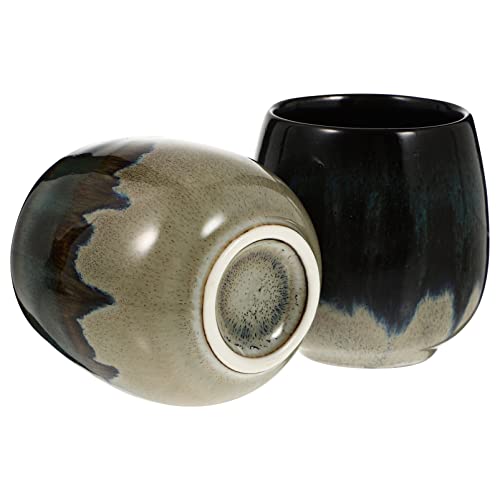 HEMOTON 80Ml Ceramic Coffee Cup - Set of 2 Stylish Espresso Mugs for Home Coffee Shop and Restaurant Use