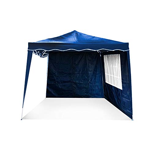 Tenda Gazebo Barraca com 2 Paredes 3x3 Sanfonado Articulada Desmontável Praia Camping Azul
