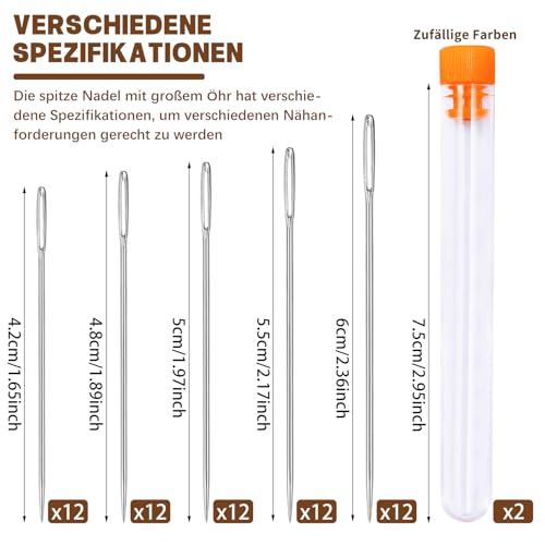 Namner Nähnadeln Set 60-tlg, 5 Größen, mit Nadelflasche – Bild 2