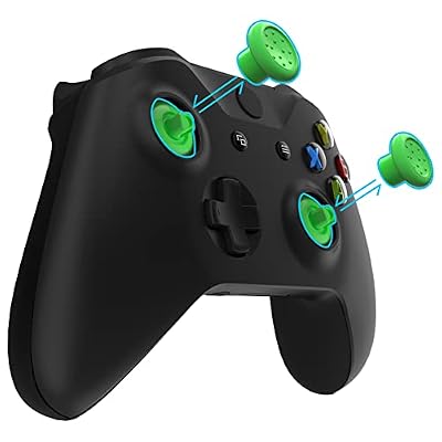 eXtremeRate ThumbsGear Interchangeable Thumbstick for Xbox Controller - Improve Comfort - Green 3 Height Domed & Concave Grips Ergonomic Adjustable Joystick for Xbox Seires X/S, for Xbox One S/X/Elite