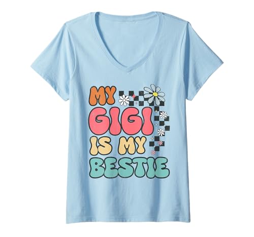 Mujer My Gigi Is My Bestie Cute Tees from Grandma to Grandkids Camiseta Cuello V