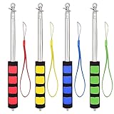 Tamaño extensible: Nuestro mástil para bandera mide aproximadamente 24 cm de alto y el más largo puede alcanzar 120 cm. El tiempo es suficiente para sus múltiples fines. Recibirás 4 mástiles de acero inoxidable y 4 cordones portátiles de acero inoxidable para mástil.